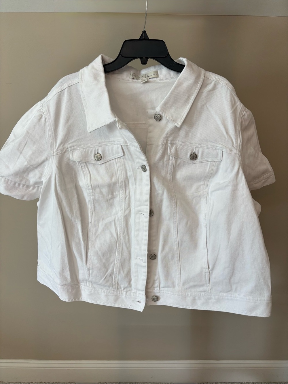 Cato White Short-Sleeve Jean Jacket